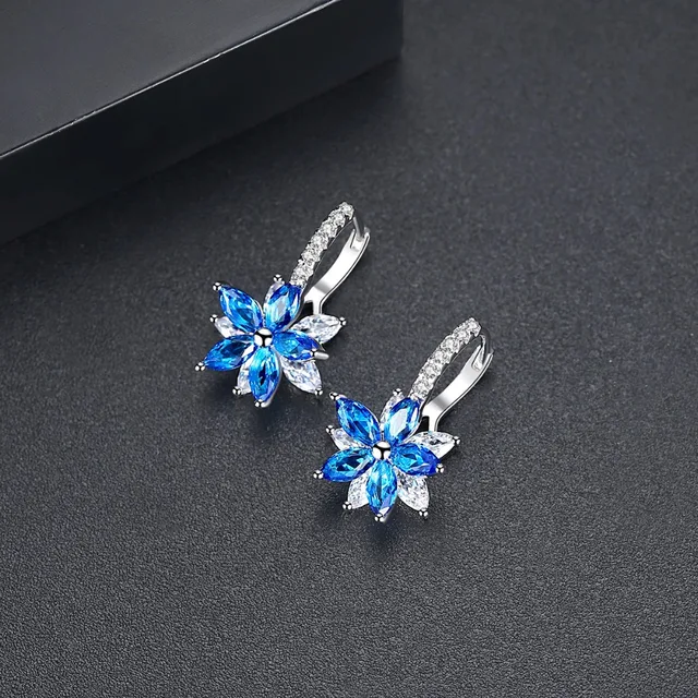 White Gold Plated Flower Earrings