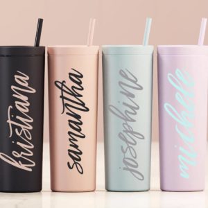 Personalised 16oz Vivid Skinny Matte Tumbler Water Bottle
