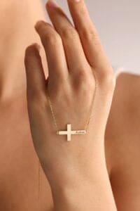 Alskar® Custom Engraved Cross Baptism Necklace