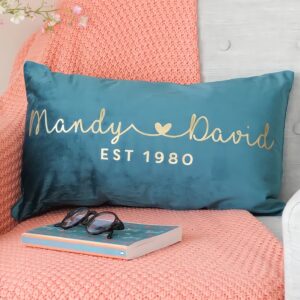 Luxurious Comfort Custom Throw Pillow Cushion Couple Name