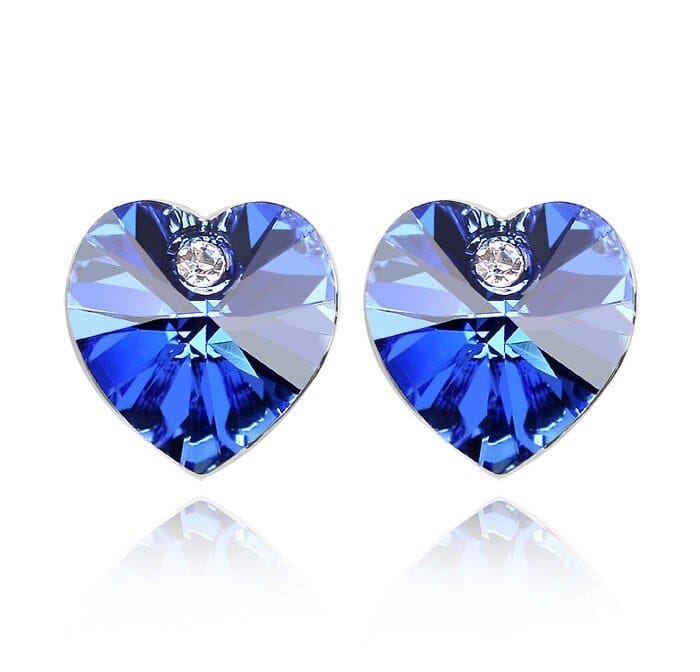 Classic Crystal Heart Piercing Earrings Made With Swarovski Elements Stud Earrings For Women Girls Christmas Jewelry