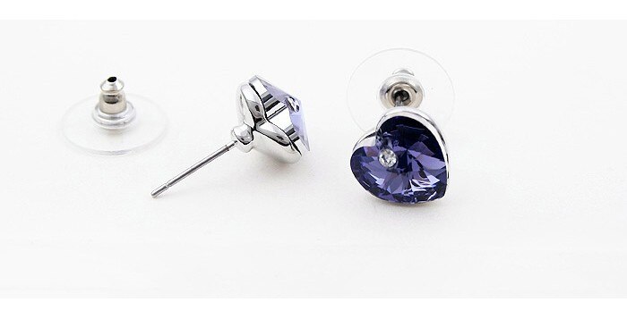 Classic Crystal Heart Piercing Earrings Made With Swarovski Elements Stud Earrings For Women Girls Christmas Jewelry