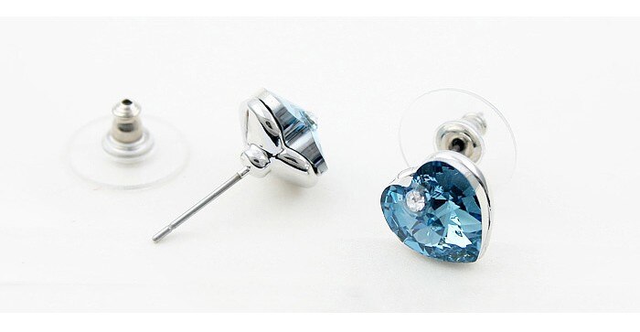 Classic Crystal Heart Piercing Earrings Made With Swarovski Elements Stud Earrings For Women Girls Christmas Jewelry