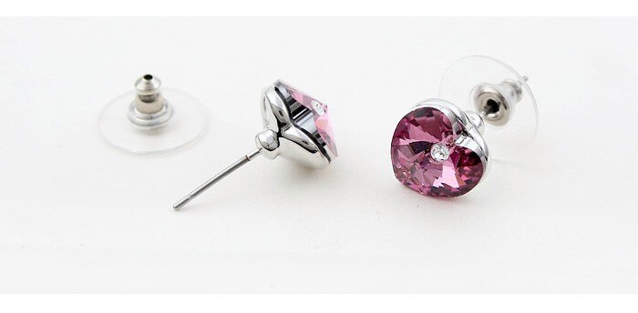 Classic Crystal Heart Piercing Earrings Made With Swarovski Elements Stud Earrings For Women Girls Christmas Jewelry