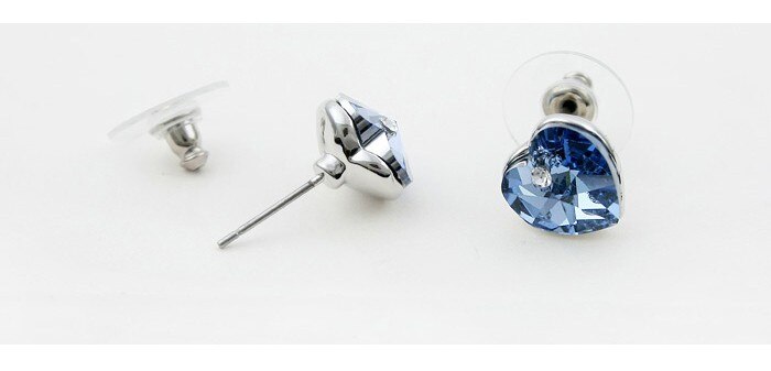 Classic Crystal Heart Piercing Earrings Made With Swarovski Elements Stud Earrings For Women Girls Christmas Jewelry