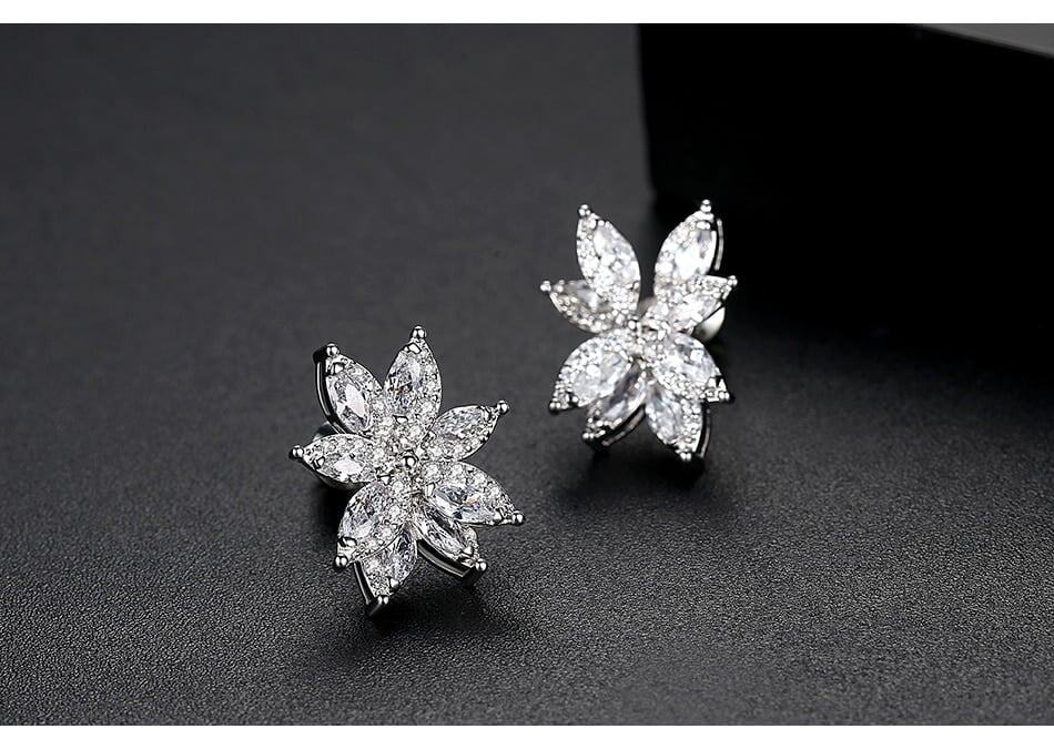 Silver Flower Stud Earrings