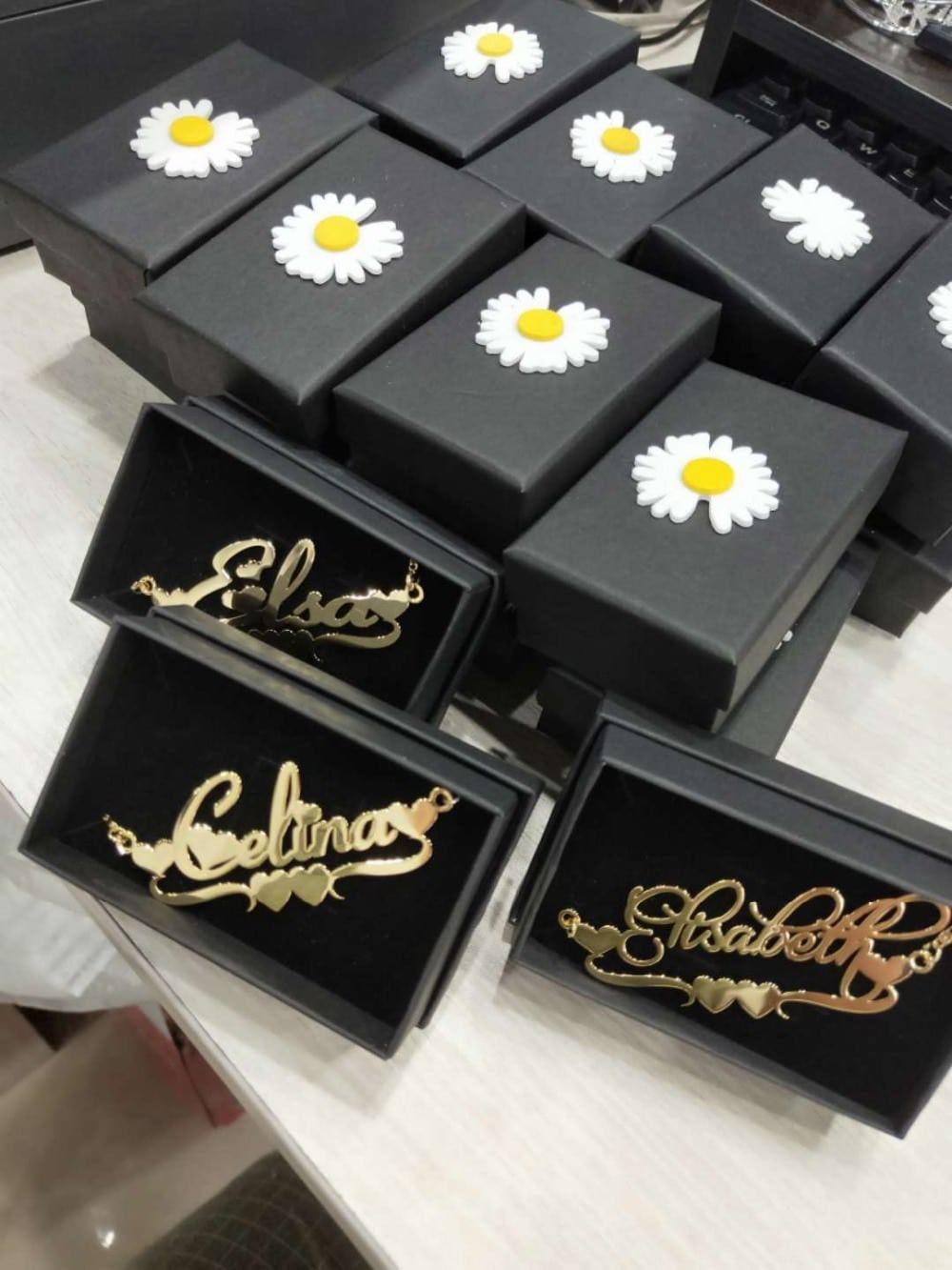 DOREMI Stainless Steel Handmade Custom Name Personalized Name Necklaces for Women Jewelry Gold Filled Heart Statement Choker