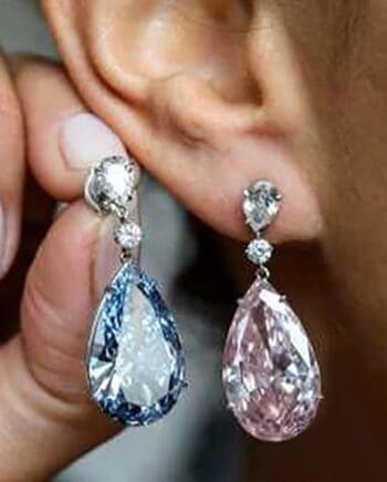Blue or Pink Elegant Drop Earrings