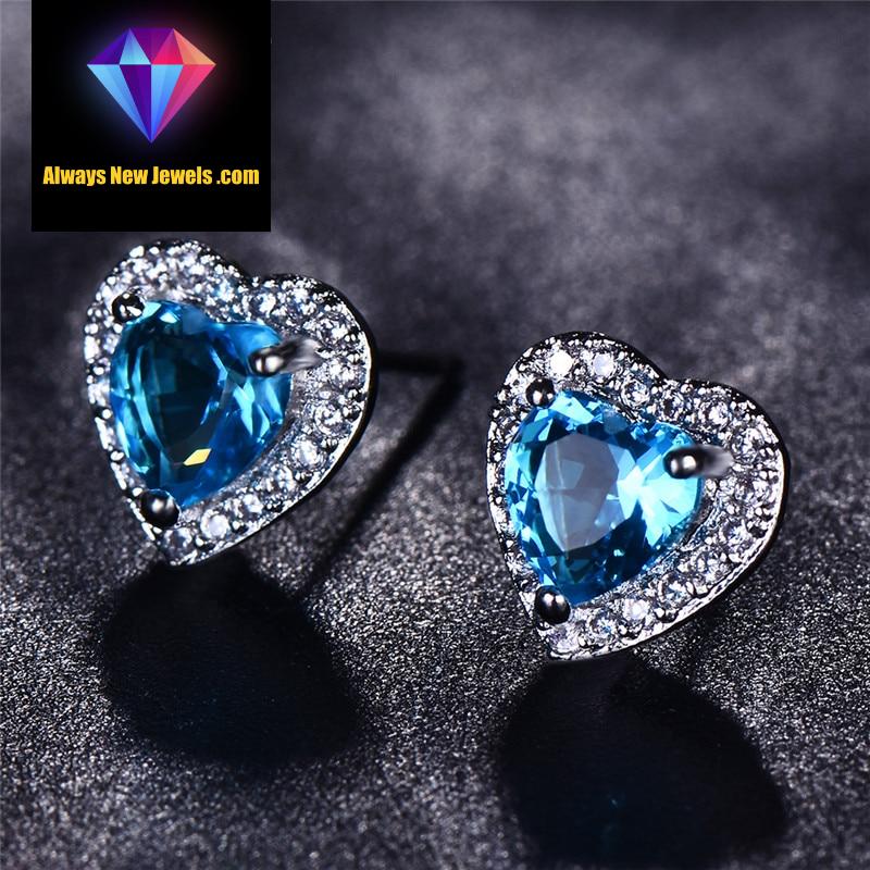 Small White Gold-Filled ‘Opal Heart’ Stud Earrings | 20 Colors