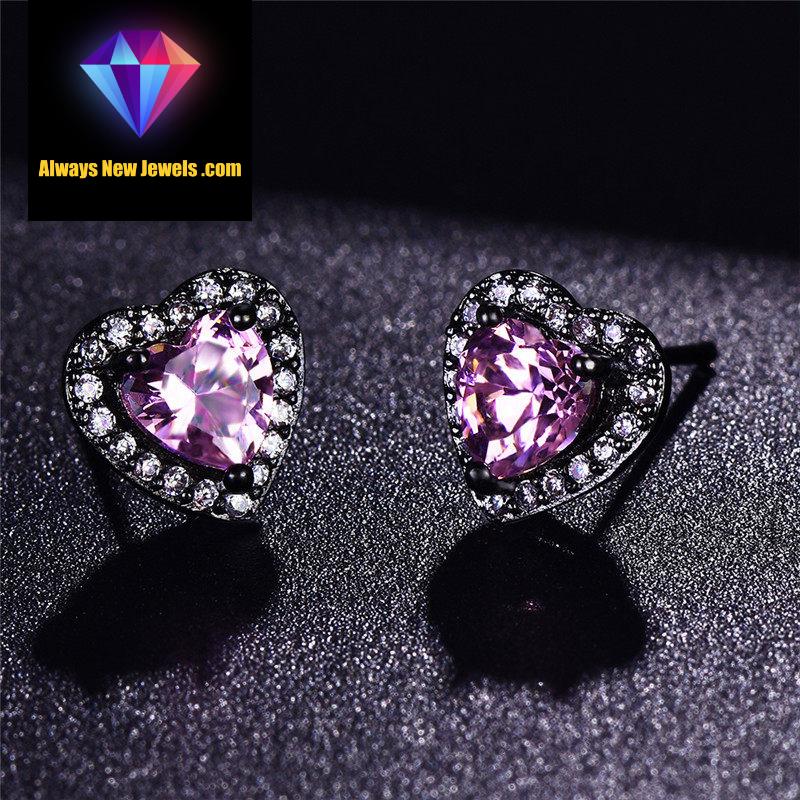 Small White Gold-Filled ‘Opal Heart’ Stud Earrings | 20 Colors