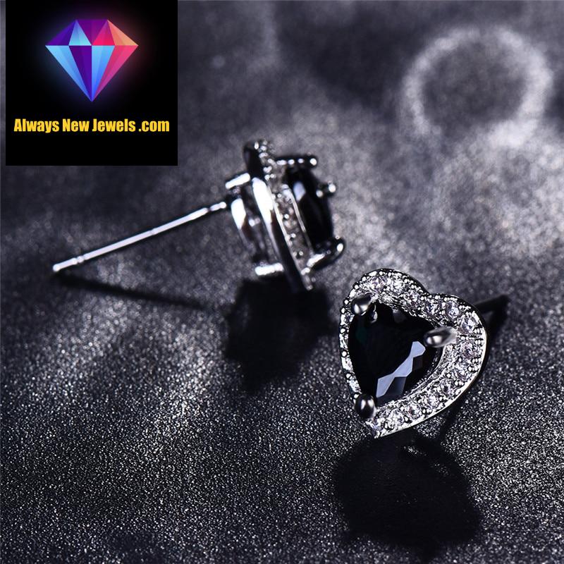 Small White Gold-Filled ‘Opal Heart’ Stud Earrings | 20 Colors