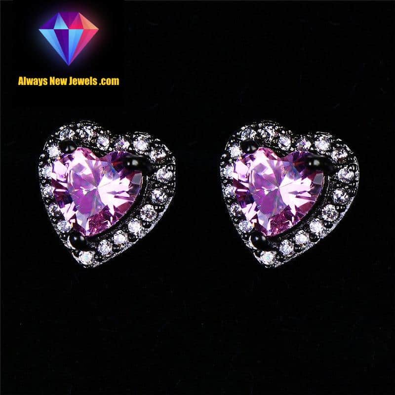 Small White Gold-Filled ‘Opal Heart’ Stud Earrings | 20 Colors