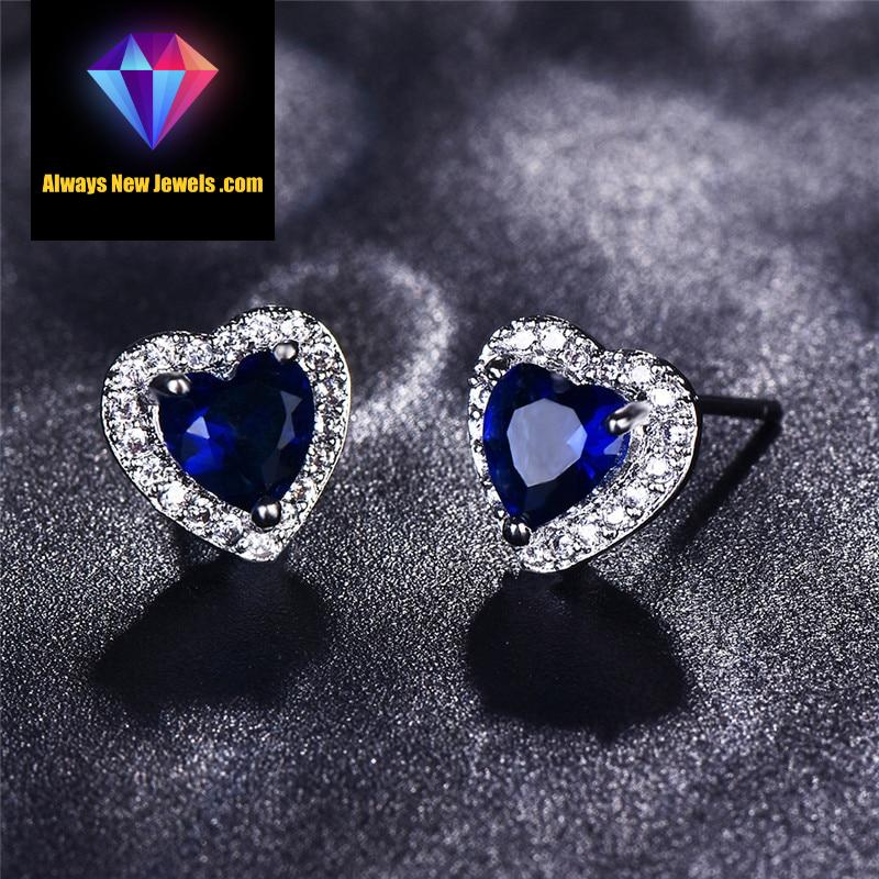 Small White Gold-Filled ‘Opal Heart’ Stud Earrings | 20 Colors