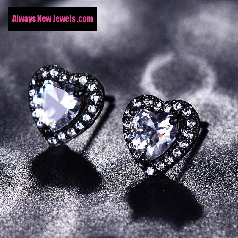 Small White Gold-Filled ‘Opal Heart’ Stud Earrings | 20 Colors