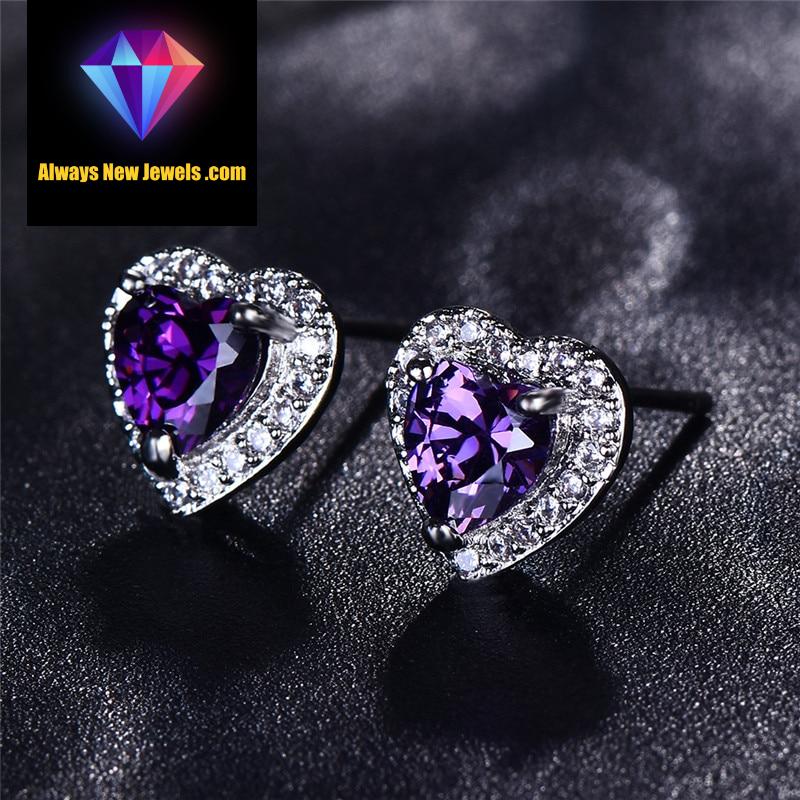 Small White Gold-Filled ‘Opal Heart’ Stud Earrings | 20 Colors