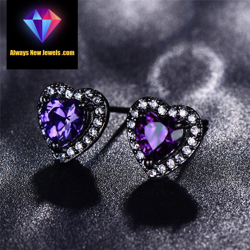 Small White Gold-Filled ‘Opal Heart’ Stud Earrings | 20 Colors