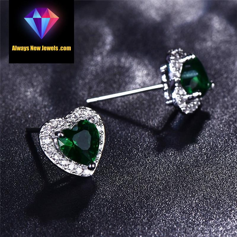 Small White Gold-Filled ‘Opal Heart’ Stud Earrings | 20 Colors