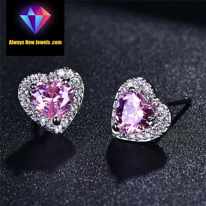 Small White Gold-Filled ‘Opal Heart’ Stud Earrings | 20 Colors