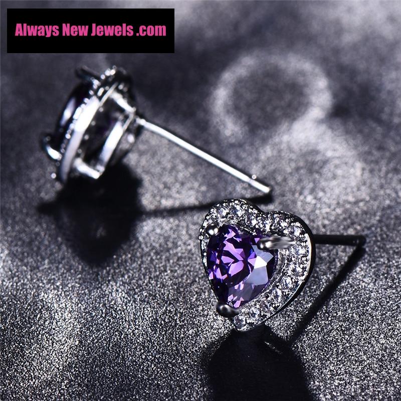 Small White Gold-Filled ‘Opal Heart’ Stud Earrings | 20 Colors