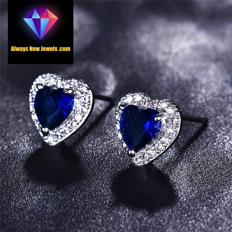 Small White Gold-Filled ‘Opal Heart’ Stud Earrings | 20 Colors