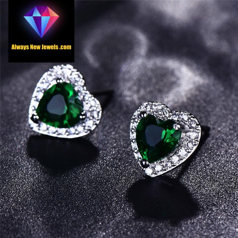 Small White Gold-Filled ‘Opal Heart’ Stud Earrings | 20 Colors