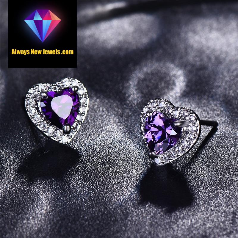 Small White Gold-Filled ‘Opal Heart’ Stud Earrings | 20 Colors