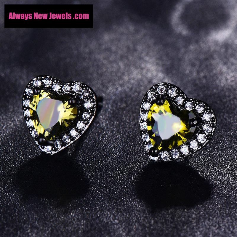 Small White Gold-Filled ‘Opal Heart’ Stud Earrings | 20 Colors