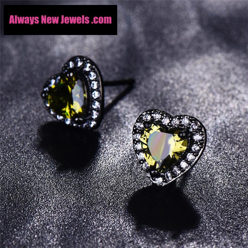 Small White Gold-Filled ‘Opal Heart’ Stud Earrings | 20 Colors