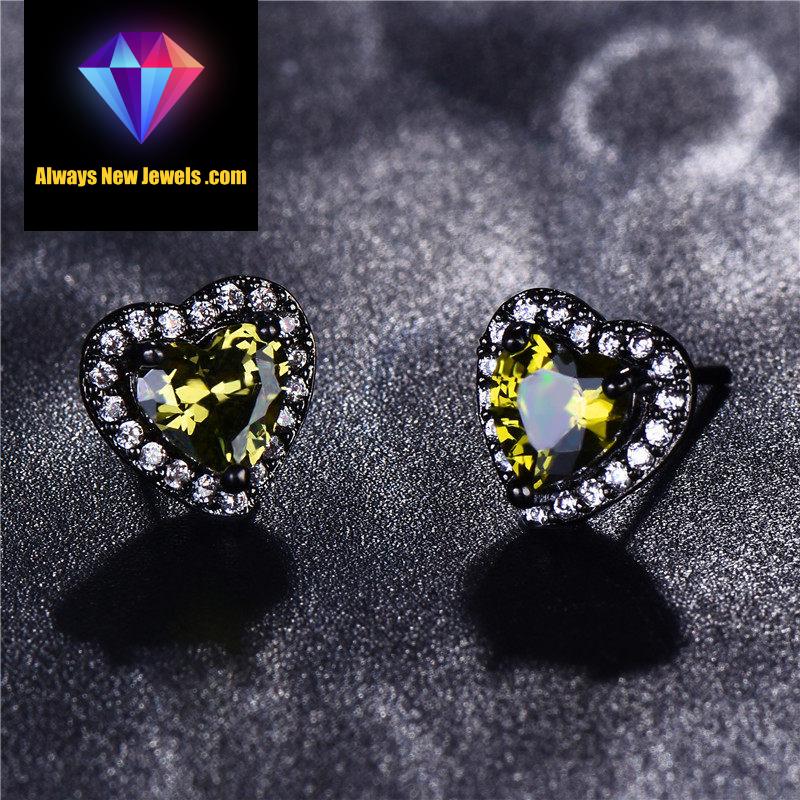 Small White Gold-Filled ‘Opal Heart’ Stud Earrings | 20 Colors