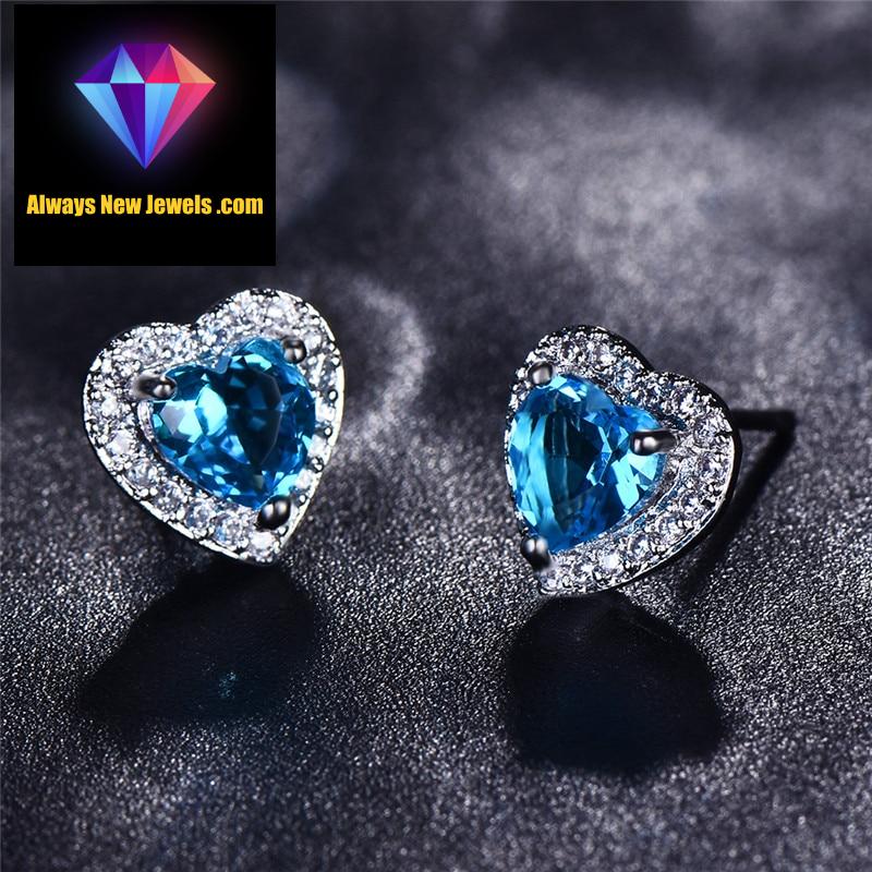 Small White Gold-Filled ‘Opal Heart’ Stud Earrings | 20 Colors