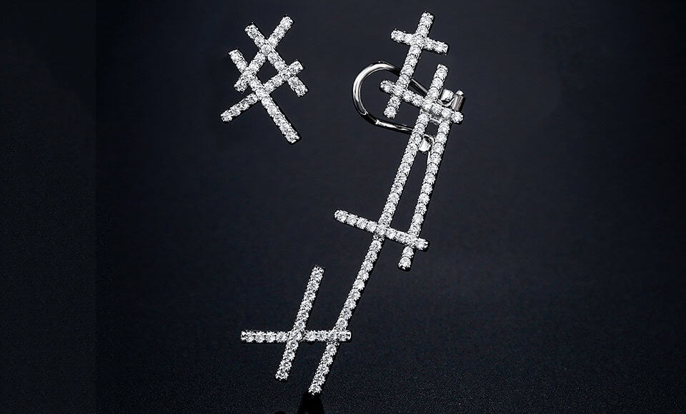 ZAKOL Brand Luxury Cubic Zircon Flower Ear Cuff Stud Earrings For Women Trendy White Gold Color Leaf Jewelry Wholesale FSEP530