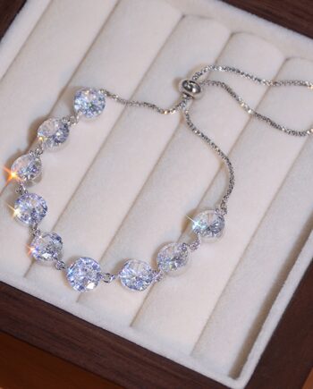Adjustable Sparkly Cubic Zirconia Bracelet