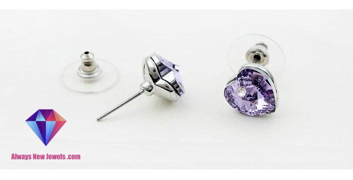 Classic Crystal Heart Piercing Earrings Made With Swarovski Elements Stud Earrings For Women Girls Christmas Jewelry
