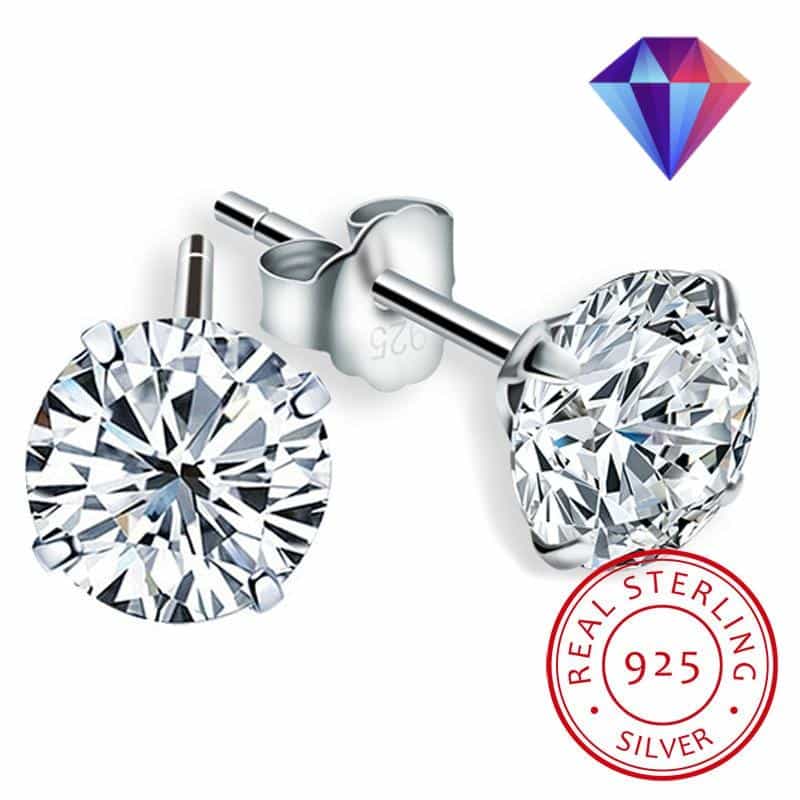 3mm to 8mm Swarovski Crystals 925 Sterling Silver Stud Earrings