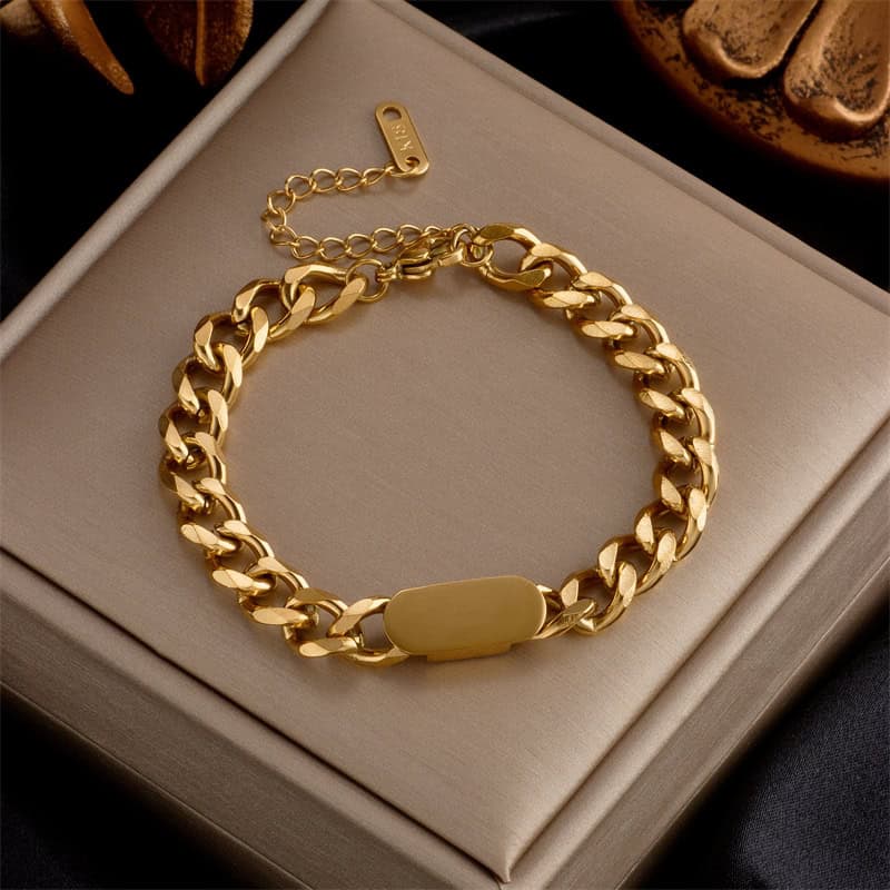 Gold Link Chain Bracelet For Women
