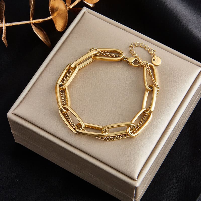 Gold Link Chain Bracelet For Women
