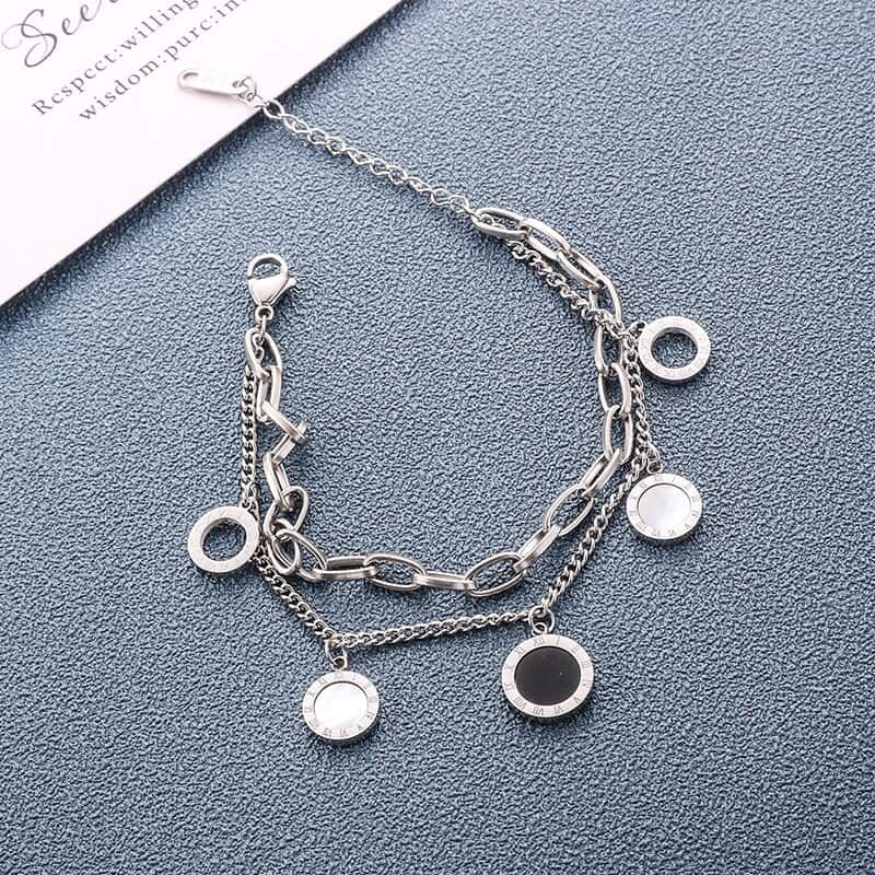 Luxury Famous Brand Jewelry Rose Gold Stainless Steel Roman Numerals Bracelets & Bangles Female Charm Popular Bracelet for Women