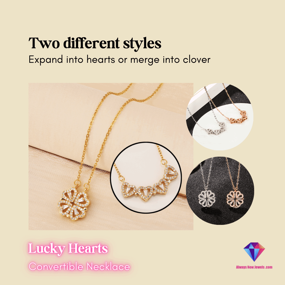 Lucky Hearts Convertible Necklace Always New Jewels