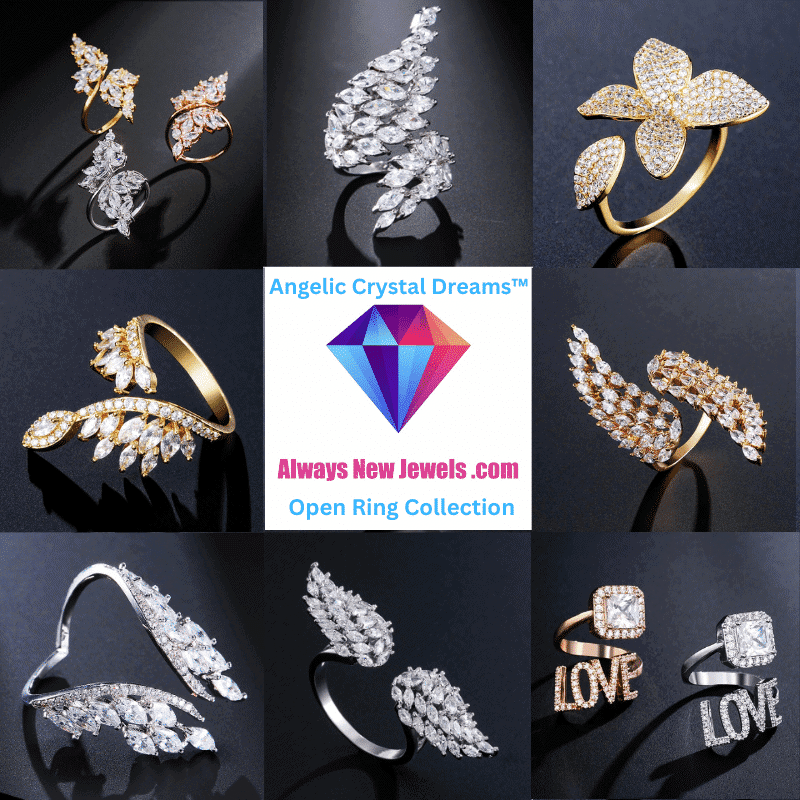 Angelic Crystal Dreams Open Ring Collection (25)