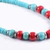 AqBeadsUk Classic Semi-Precious Gemstone Turquoise/Red Coral Beads 19 inch Luxury Handmade Women's Necklace