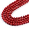 AqBeadsUk Semi-Precious Crystal Energy Stones with Natural Healing Power - Premium Genuine Red Coral 4.5mm Round Gemstone Jewellery Making Beads on 19.5 inch Strand