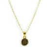 Semi-Precious Genuine Gemstone CZ Stone Round PendantÊ925 Sterling Silver with 18k Gold Plated 18Ê 16Ó-18Ó Adjustable Woman necklace.