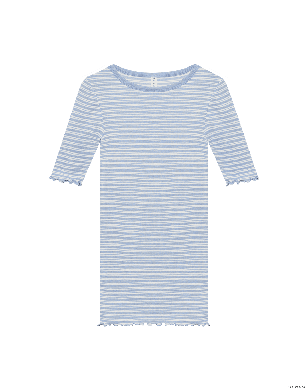 T-shirt med bølgekant i merinould/silke til kvinder