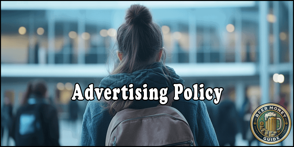 Advertising Policy page header image with the Beer Money Guide logo in the corner.