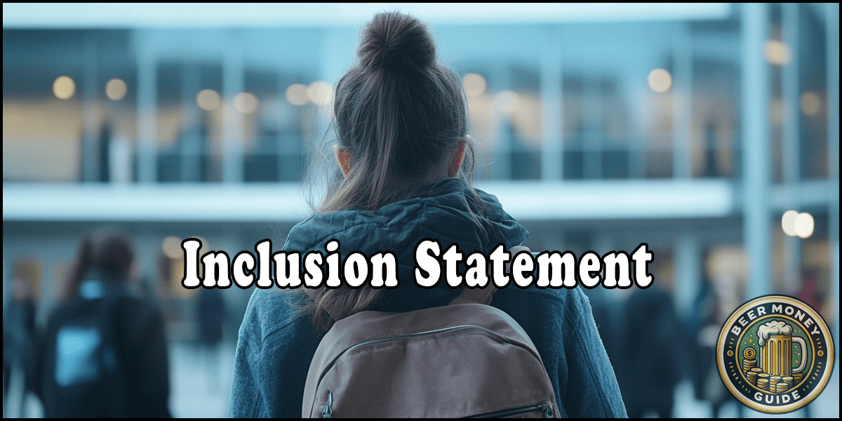 Inclusion Statement page header image with the Beer Money Guide logo in the corner.