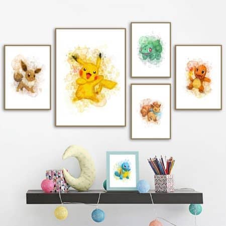 Pokemon Watercolor Print Pokemon Poster Wall Art Pokemons 