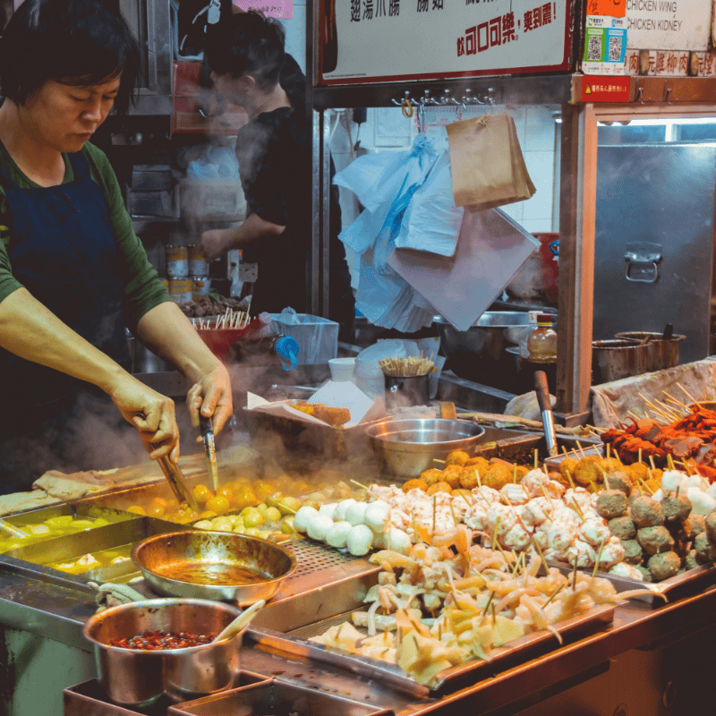 Global street food trends and colorful dishes around the world