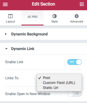 Clickable Section - Column