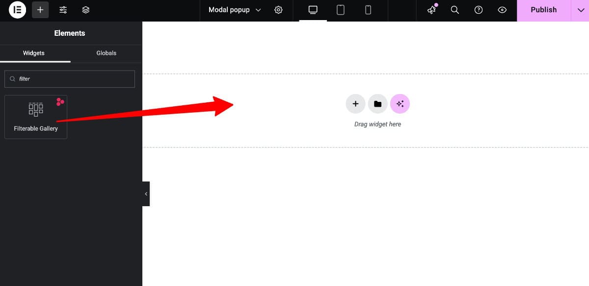 Add Filterable Gallery in Elementor