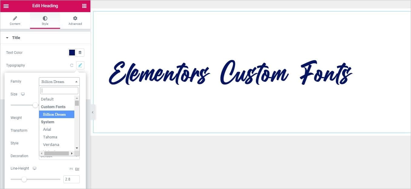 Elementor Custom Fonts 2